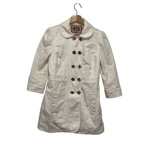 Juicy Couture Y2K White Trench Coat Women's Size M 2000's Style